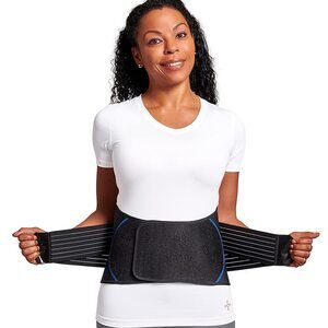 New Tommie Copper Unisex Size L/XL Adjustable Support Back Brace Black Blue